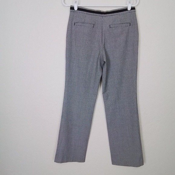 Liz Claiborne Tabitha‎ Pant 2 Petite Black White Herringbone Mid Rise Straight - Picture 7 of 15